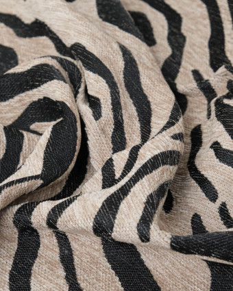 Tissu Jacquard Zèbre Noir
