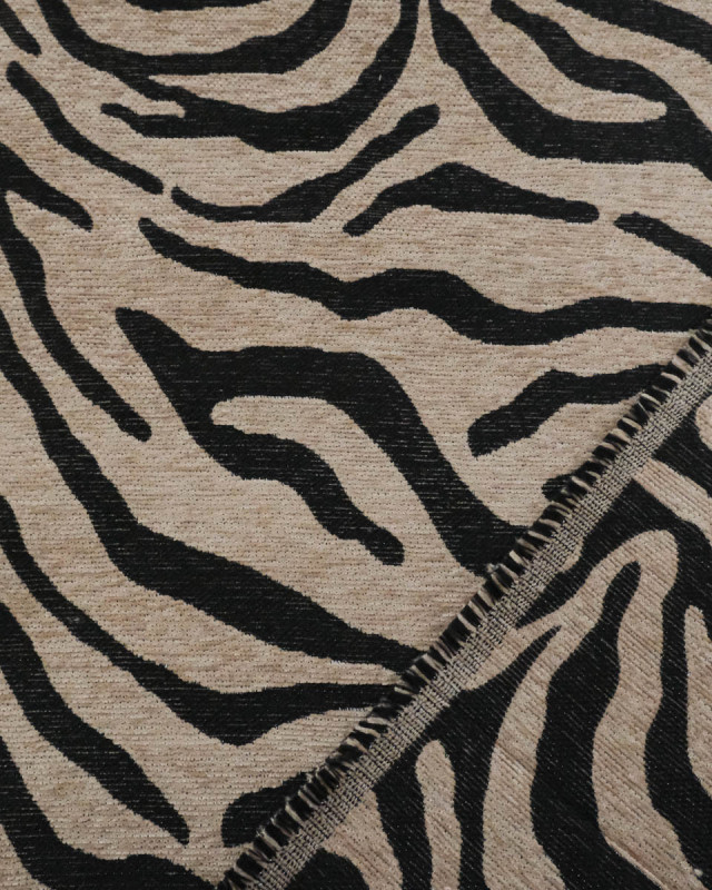 Tissu Jacquard Zèbre Noir - Mercerine