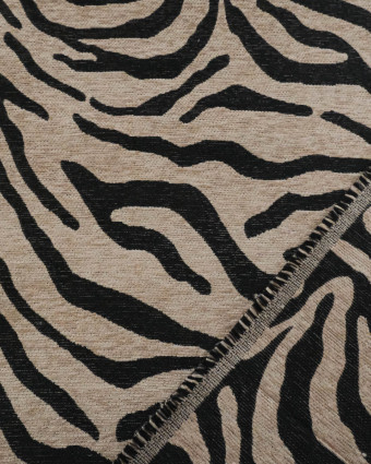 Tissu Jacquard Zèbre Noir - Mercerine