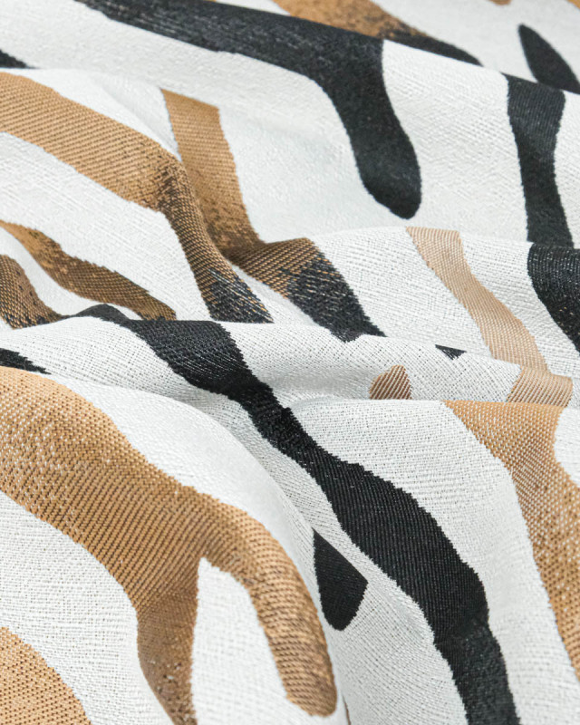 Tissu Jacquard Zèbre Ocre Dégradé - Mercerine
