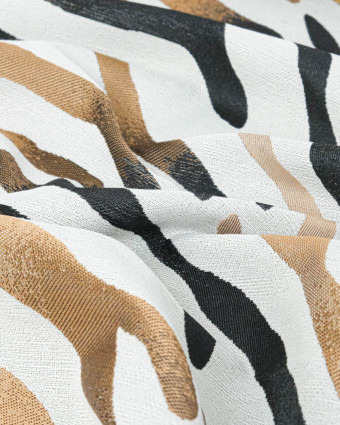 Tissu Jacquard Zèbre Ocre Dégradé - Mercerine