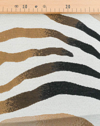 Tissu Jacquard Zèbre Ocre Dégradé - Mercerine