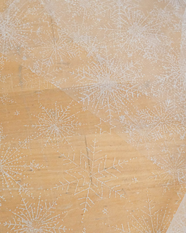 Organza Flocon Lurex Blanc   - Mercerine