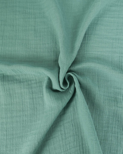 Tissu Double Gaze de Coton Eucalyptus - Mercerine