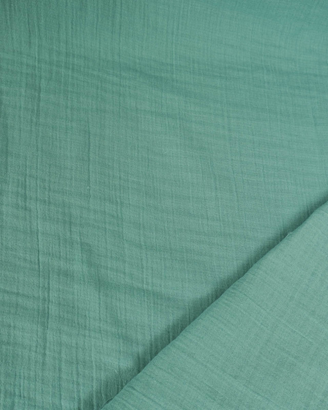 Tissu Double Gaze de Coton Eucalyptus - Mercerine
