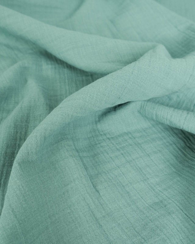 Tissu Double Gaze de Coton Eucalyptus - Mercerine