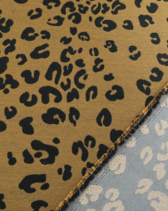 Tissu Jacquard Léopard Ocre - Mercerine