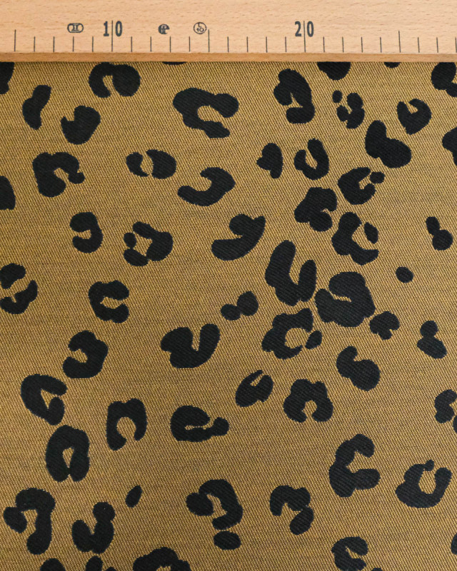 Tissu Jacquard Léopard Ocre - Mercerine