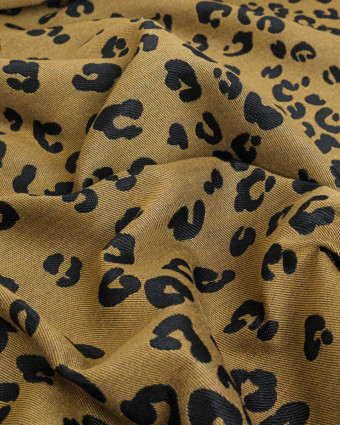 Tissu Jacquard Léopard Ocre - Mercerine