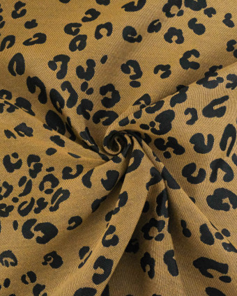 Tissu Jacquard Léopard Ocre