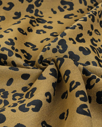 Tissu Jacquard Léopard Ocre - Mercerine