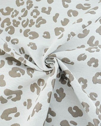 Tissu Jacquard Léopard Lin
