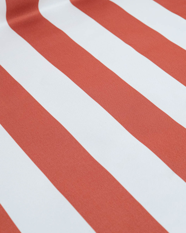 Tissu Extérieur Rayures Anti UV Terracotta - Mercerine