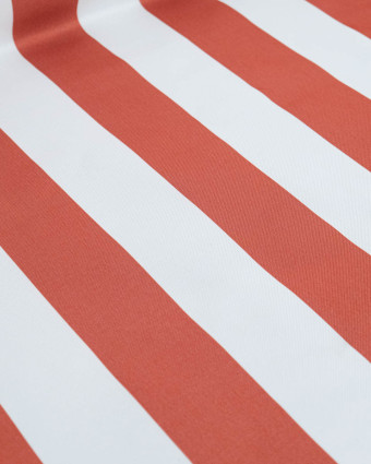 Tissu Extérieur Rayures Anti UV Terracotta - Mercerine