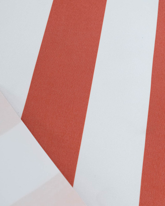 Tissu Extérieur Rayures Anti UV Terracotta - Mercerine