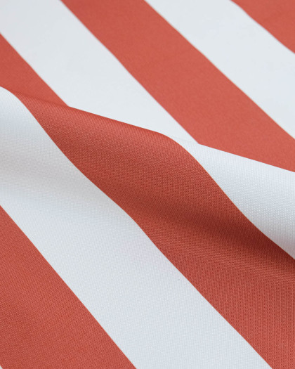 Tissu Extérieur Rayures Anti UV Terracotta