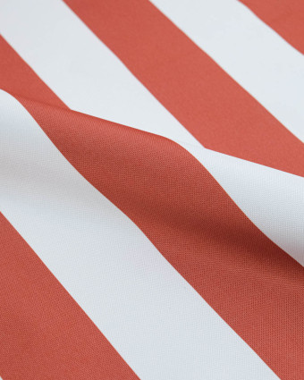 Tissu Extérieur Rayures Anti UV Terracotta