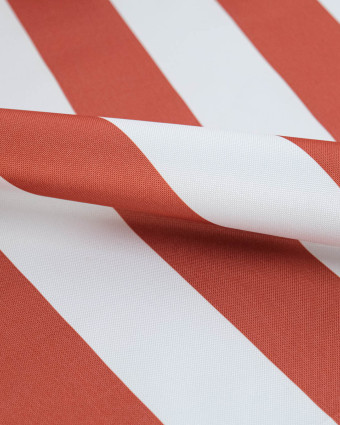 Tissu Extérieur Rayures Anti UV Terracotta - Mercerine