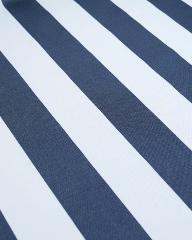 Tissu Extérieur Rayures Anti UV Navy - Mercerine