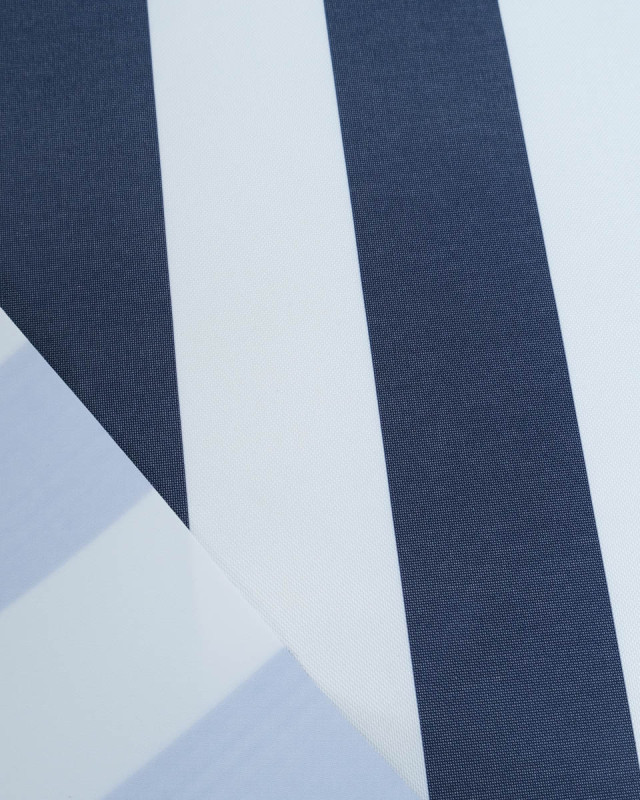 Tissu Extérieur Rayures Anti UV Navy - Mercerine