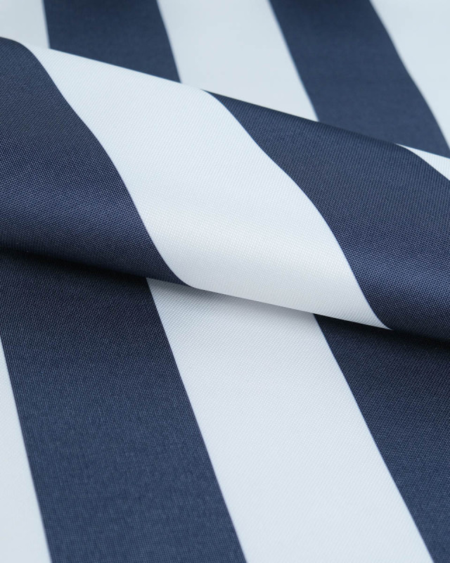 Tissu Extérieur Rayures Anti UV Navy - Mercerine