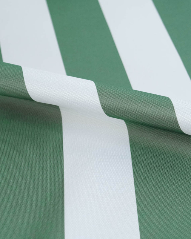 Tissu Extérieur Rayures Anti UV Olive - Mercerine