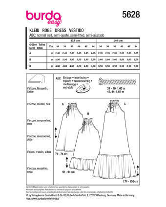 Patron Robe Burda 5628 - Mercerine