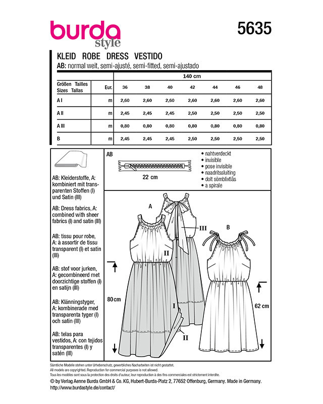 Patron Robe Burda 5635 - Mercerine