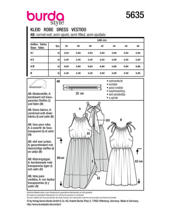 Patron Robe Burda 5635 - Mercerine