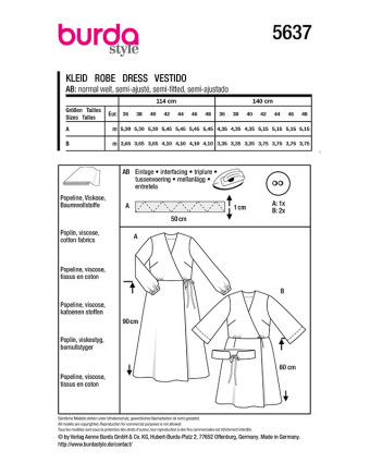Patron Robe Burda 5637 - Mercerine