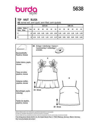 Patron Top Burda 5638 - Mercerine