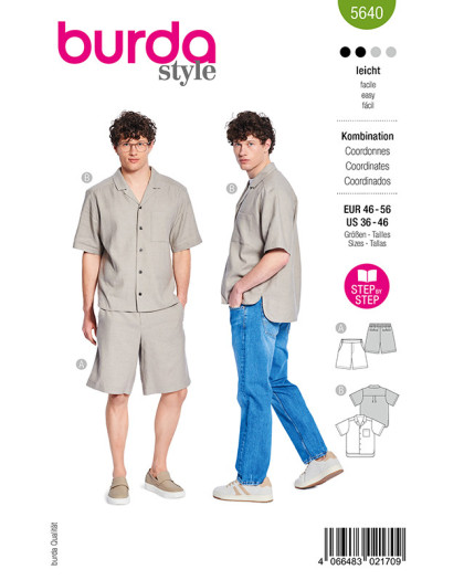 Patron Chemise et short Burda 5640 - Mercerine