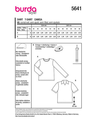 Patron T-shirt Burda 5641 - Mercerine