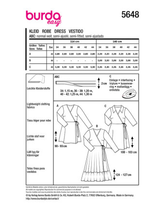 Patron Robe Burda 5648 - Mercerine