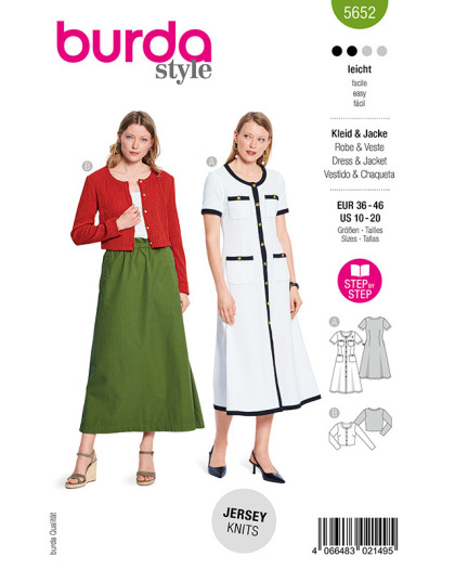 Patron Robe & Cardigan Burda 5652 - Mercerine