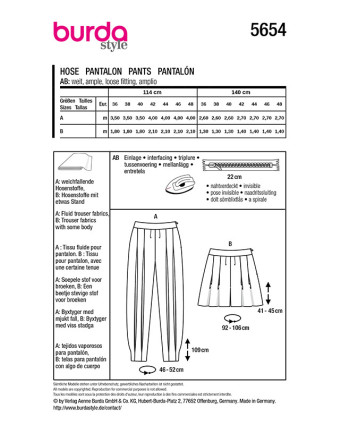 Patron Pantalon Short Burda 5654 - Mercerine