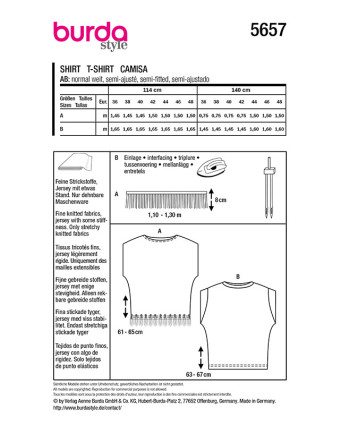 Patron T-shirt Burda 5657 - Mercerine