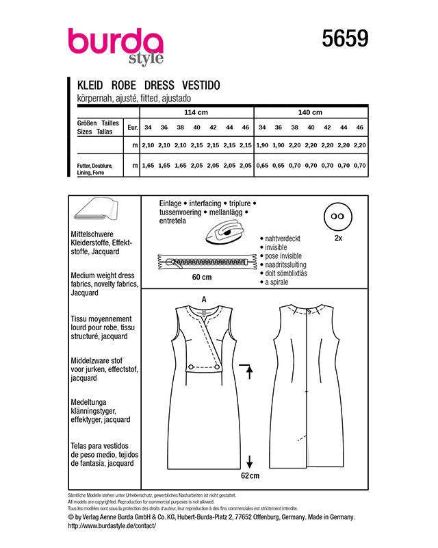 Patron Robe Burda 5659 - Mercerine