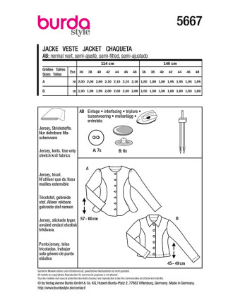 Patron Cardigan Burda 5667 - Mercerine