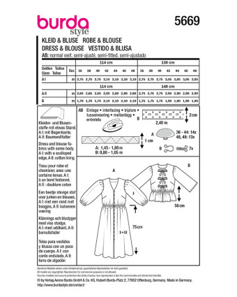 Patron Robe & Chemisier Burda 5669 - Mercerine