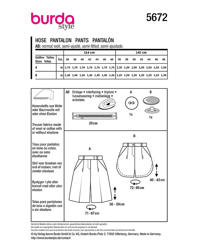 Patron Short Burda 5672 - Mercerine