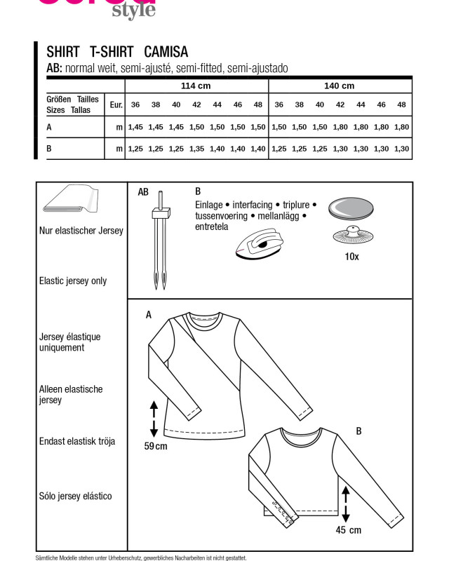 Patron T-shirt Burda 5674 - Mercerine