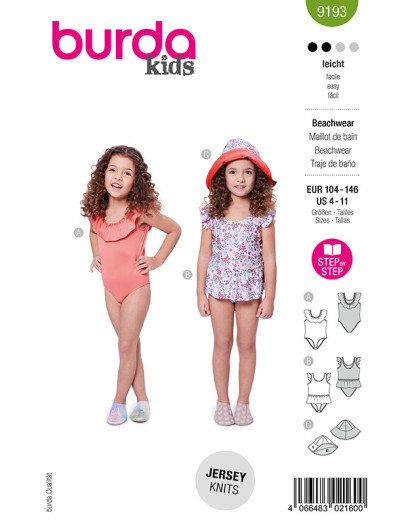 Patron Maillot de Bain Burda 9193 - Mercerine