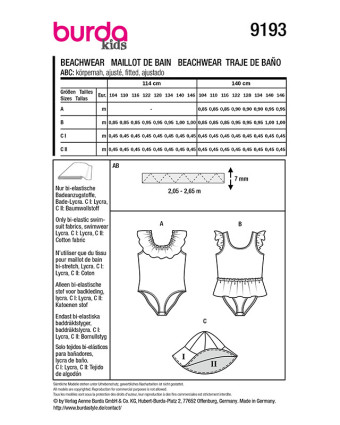 Patron Vêtements de plage Burda 9193 - Mercerine