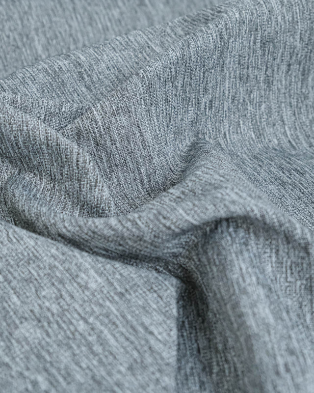 Tissu Extérieur Polyskin Uni Gris Chiné - Mercerine