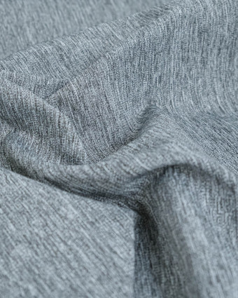 Tissu Extérieur Polyskin Uni Gris Chiné - Mercerine