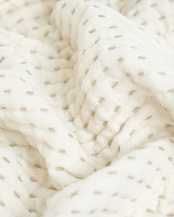 Tissu Jacquard Tissé Matelassé Ecru - Mercerine