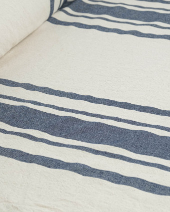 Toile de Coton Tissée à Rayures Indigo - Mercerine