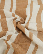 Toile de Coton Tissée à Rayures Cacahuète