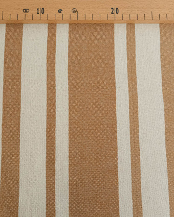 Toile de Coton Tissée à Rayures Cacahuète - Mercerine